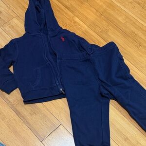 Ralph lauren Navy Blue Kids Hoodie and Pants Set 18months